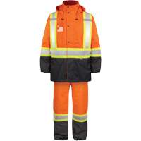 High-Visibility 150-Deniers Rain Suit, Polyester, Small, High Visibility Orange GTA Hardware Inc