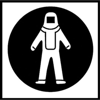 Right to Know Pictogram Labels - Full Protection Suit, Vinyl, Sheet, 5/8" L x 3/4" W GTA Hardware Inc