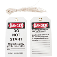 &eacute;tiquettes de verrouillage, Plastique, 3" la x 5-3/4" h, Anglais GTA Hardware Inc