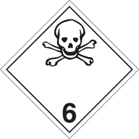 Toxic Materials TDG Placard, Adhesive Vinyl GTA Hardware Inc
