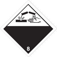 Corrosive Materials TDG Placard, Adhesive Vinyl GTA Hardware Inc