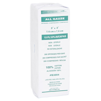 &eacute;ponges de gaze, Tampon, 3" lo x 3" la, Dispositif m&eacute;dical Classe 1 GTA Hardware Inc