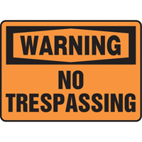 Enseigne  No Trespassing , 7" x 10", Vinyle, Anglais GTA Hardware Inc
