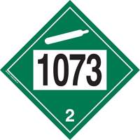 Plaque-&eacute;tiquette TMD 1073 pour gaz ininflammable oxyg&egrave;ne liqu&eacute;fi&eacute;, Plastique GTA Hardware Inc