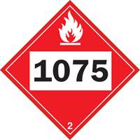Plaque-&eacute;tiquette TMD 1075 pour gaz inflammable oxyg&egrave;ne liqu&eacute;fi&eacute;, Plastique GTA Hardware Inc
