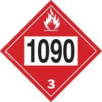 Plaque-&eacute;tiquette TMD 1090 pour liquide inflammable ac&eacute;tone, Plastique GTA Hardware Inc