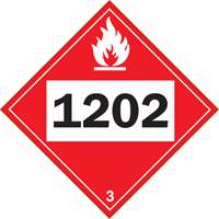 Plaque-&eacute;tiquette TMD 1202 pour liquide inflammable huile combustible, Vinyle adh&eacute;sif GTA Hardware Inc
