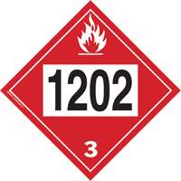Plaque-&eacute;tiquette TMD 1202 pour liquide inflammable huile combustible, Plastique GTA Hardware Inc