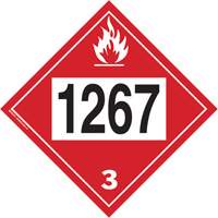 Plaque-&eacute;tiquette TMD 1267 pour liquide inflammable p&eacute;trole brut, Vinyle adh&eacute;sif GTA Hardware Inc
