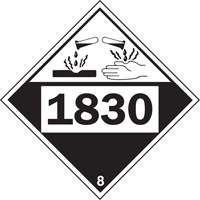 Plaque-&eacute;tiquette TMD 1830 pour mat&eacute;riaux corrosifs acide sulfurique, Plastique GTA Hardware Inc