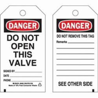 Self-Laminating Safety Tags, Polyester, 3" W x 5-3/4" H, English GTA Hardware Inc