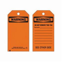 Self-Laminating Safety Tags, Polyester, 3" W x 5-3/4" H, English GTA Hardware Inc