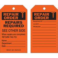 Safety Repair Tag, Polyester, 4" W x 7" H, English GTA Hardware Inc