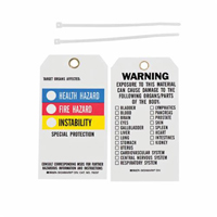 Right-To-Know Tags, Polyester, 3" W x 5-3/4" H, English GTA Hardware Inc