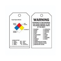 Right-To-Know Tags, Polyester, 3" W x 5-3/4" H, English GTA Hardware Inc