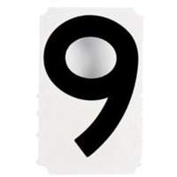 Quick-Align&reg; Individual Gothic Number and Letter Labels, 9, 4" H, Black GTA Hardware Inc