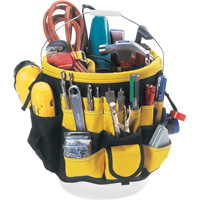 Tool Bucket Organizer, 6" L x 11" W x 12" H, Nylon, Black/Yellow GTA Hardware Inc