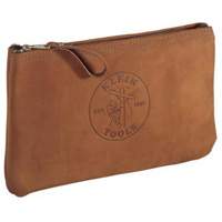 Pochette &agrave; outils avec sac &agrave; fermeture &agrave; glissi&egrave;re, Cuir, 1 pochettes, Brun GTA Hardware Inc