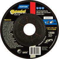 Gemini&reg; Flexible Mini Disc Depressed Centre Wheel, 4-1/2" x 1/8", 7/8" Arbor, Aluminum Oxide, Type 27 GTA Hardware Inc