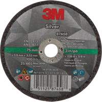 Silver Cut-Off Wheel, 3" x 0.04", 3/8"-24 Arbor, Type 1, Ceramic, 25645 RPM GTA Hardware Inc