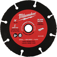 Lame abrasive au carbure, 3" x Arbre de 3/8", Carbure de silicium, 20 000 Tr/min GTA Hardware Inc