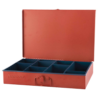 Compartment Box With 12 Adjustable Compartments, 12" D x 18" W x 3" H, Red GTA Hardware Inc