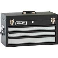 Tool Box - 3 Drawers, 10" D x 20-1/2" W x 12" H, Black GTA Hardware Inc