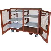 Mobile Mesh Cabinet, Steel, 49 Cubic Feet, Red GTA Hardware Inc