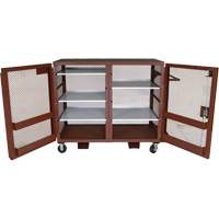 Mobile Mesh Cabinet, Steel, 49 Cubic Feet, Red GTA Hardware Inc