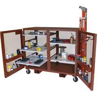 Mobile Mesh Cabinet, Steel, 49 Cubic Feet, Red GTA Hardware Inc