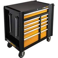 Chariot &agrave; outils &eacute;lectrique, 11 tiroirs, 42-1/2" la x 24-7/16" p x 41" h, Noir/Orange GTA Hardware Inc