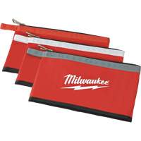 Coloured Zippered Pouches - Set of 3, Canvas, 3 Pockets, Black/Red GTA Hardware Inc