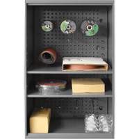 Abrasive Storage Cabinet with Pegboard, Steel, 19-7/8" x 14-1/4" x 32-3/4", Grey GTA Hardware Inc