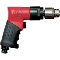 Non-Reversible Drills, 21 CFM, 1/4" NPTF, 89 dBA, 3/8" Chuck, Keyed GTA Hardware Inc