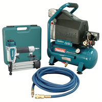 Air Compressor and Brad Nailer Kit, Electric, 2.6 Gal. (3.1 US Gal), 130 PSI, 120/1 V GTA Hardware Inc