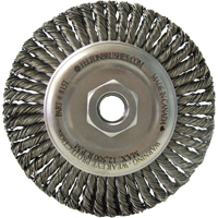 Wire Wheel Brushes, 5-7/8" Dia., 0.02" Fill, 5/8"-11 Arbor, Steel GTA Hardware Inc