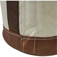 Leather-Bottom Bucket, 17" H, Canvas, White GTA Hardware Inc