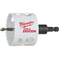 Scie-cloche Hole Dozer avec arbre, 2-1/2", Profondeur de la coupe 1-5/8", Bim&eacute;tal GTA Hardware Inc