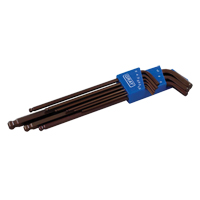 Extra Long Arm Ball Hex Key Set, 9 Pcs., Metric GTA Hardware Inc