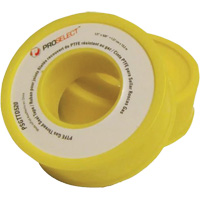 Ruban &agrave; filetage pour tuyau en PTFE pour industrie p&eacute;troli&egrave;re et gazi&egrave;re, 12,7 mm (1/2") x 6,6 m (21,67'), Jaune GTA Hardware Inc