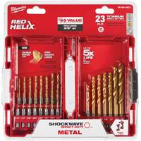 Shockwave Impact Duty Drill Bit Set, 23 Pieces, Titanium GTA Hardware Inc
