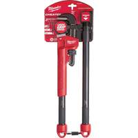 Cl&eacute; &agrave; tuyau adaptable Cheater, Cap des m&acirc;choires 2-1/2", Longueur 18"/24"/10", Fini Rev&ecirc;tement en poudre, Prise Ergonomique GTA Hardware Inc