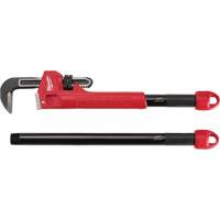 Cl&eacute; &agrave; tuyau adaptable Cheater, Cap des m&acirc;choires 2-1/2", Longueur 18"/24"/10", Fini Rev&ecirc;tement en poudre, Prise Ergonomique GTA Hardware Inc