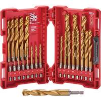 Shockwave Red Helix Metric Drill Bit Set, 25 Pieces, Titanium GTA Hardware Inc