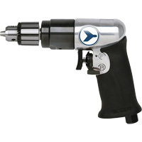 AD38VSRK Variable Speed Air Drill, 6 CFM, 1/4" NPT, 82 dBA, 3/8" Chuck, Keyed GTA Hardware Inc