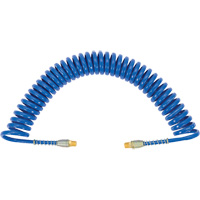 APUB-1425 Recoil Air Hose with Swivel Fittings & Protective Spring, Air, 1/4" ID x 25' L, Polyurethane GTA Hardware Inc