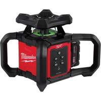 M18 Green Interior Rotary Laser Level Kit with Remote/Receiver & Wall Mount Bracket, 1000' (304.8 m) GTA Hardware Inc