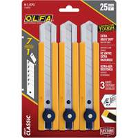 Couteau utilitaire classique extra robuste H-1 avec prise &agrave; pi&egrave;ce caoutchout&eacute;e, 25 mm GTA Hardware Inc