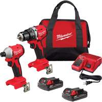Ensemble combin&eacute; perceuse/tournevis compact sans contact 1/2" & tournevis &agrave; chocs hexagonal 1/4" M18, Lithium-ion, 18 V GTA Hardware Inc