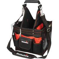 11" Electrical/Maintenance Tool Carrier with Parts Tray, Ballistic Polyester, Black/Red GTA Hardware Inc